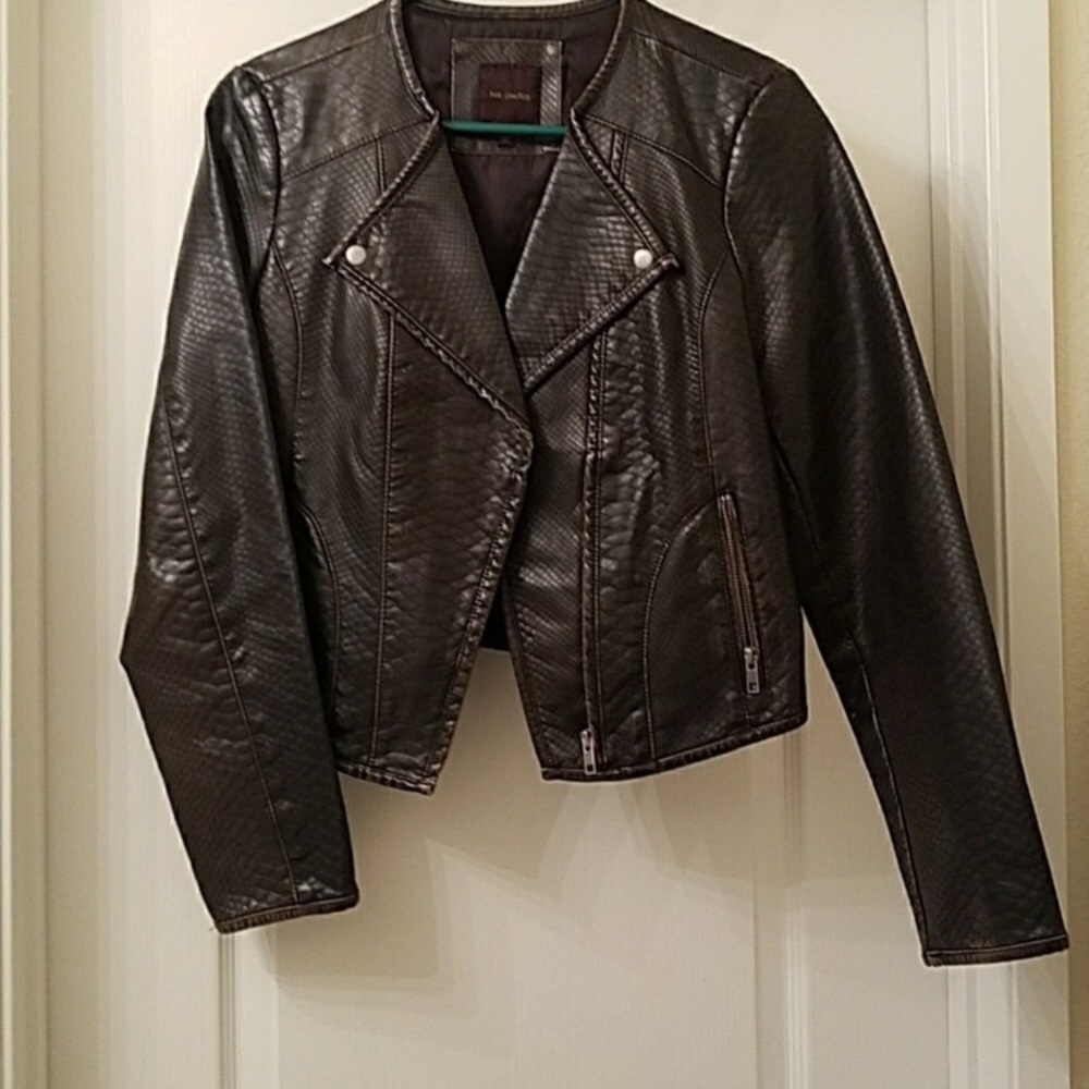 The Limited Mock Croc Faux Leather Moto Jacket
